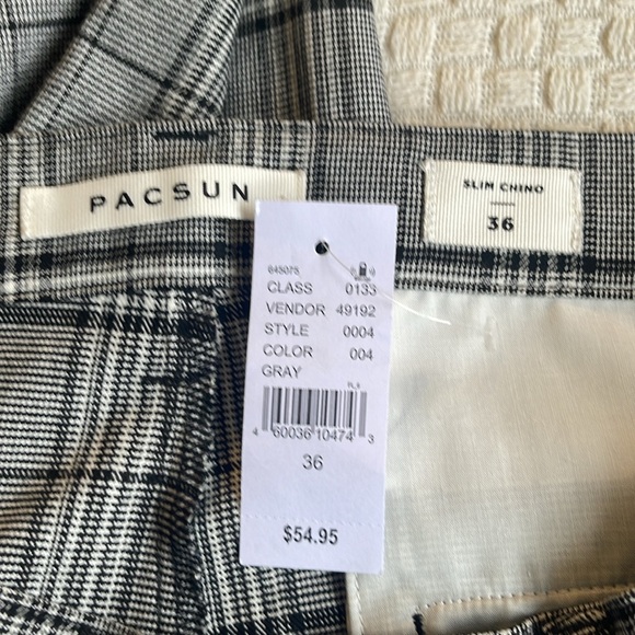 PacSun Charcoal Checkered Men's Dress Pants - Picture 2 of 5